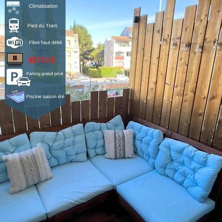 Joli T2/ Tram/ Clim/ Parking/ Wifi/ Piscine Apartment Montpellier Exterior foto